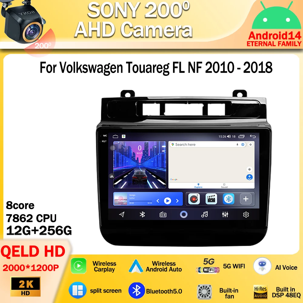 

Android 14 For Volkswagen Touareg FL NF 2010 - 2018 Multimedia Car Monitor Lettore Autoradio Player Navigation GPS Stereo Radio