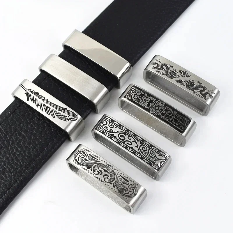 Deepeel 40mm szlufka ze szczotkowanego metalu solidny pasek ze stali nierdzewnej 3.7-3.9cm paski DIY skórzane rzemiosło sprzęt akcesoria do dżinsów