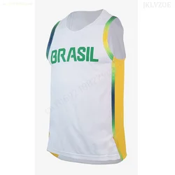 2024 Summer Brazil Basketball Jersey Men Tank Top National Sleeveless Tops Team Kid Training Uniform Team Brasil Vest