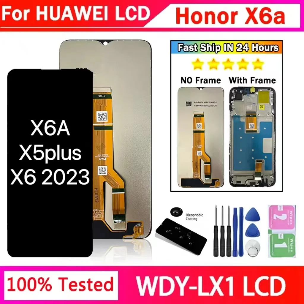 

6,56 "Новый ЖК-экран X6A, ЖК-дисплей для huawei Honor X6a X5plus X6 2023, ЖК-дисплей, сенсорная панель, дигитайзер в сборе, замена