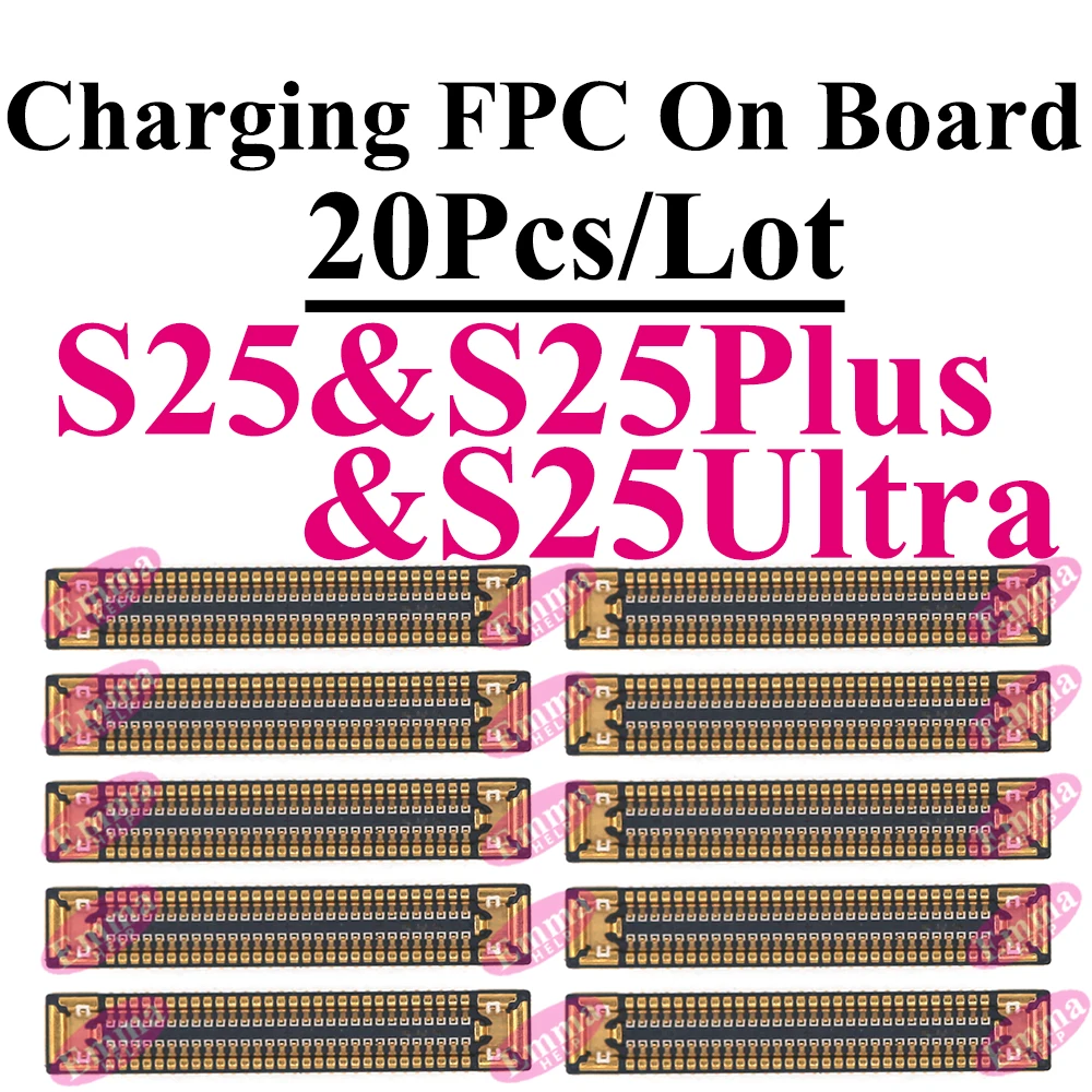 20pcs USB Charging FPC on Board Flex Cable For Samsung S25 S24 S23 S22 S20 S21 S10Lite S20FE Note20 Connector Clip Port Plug
