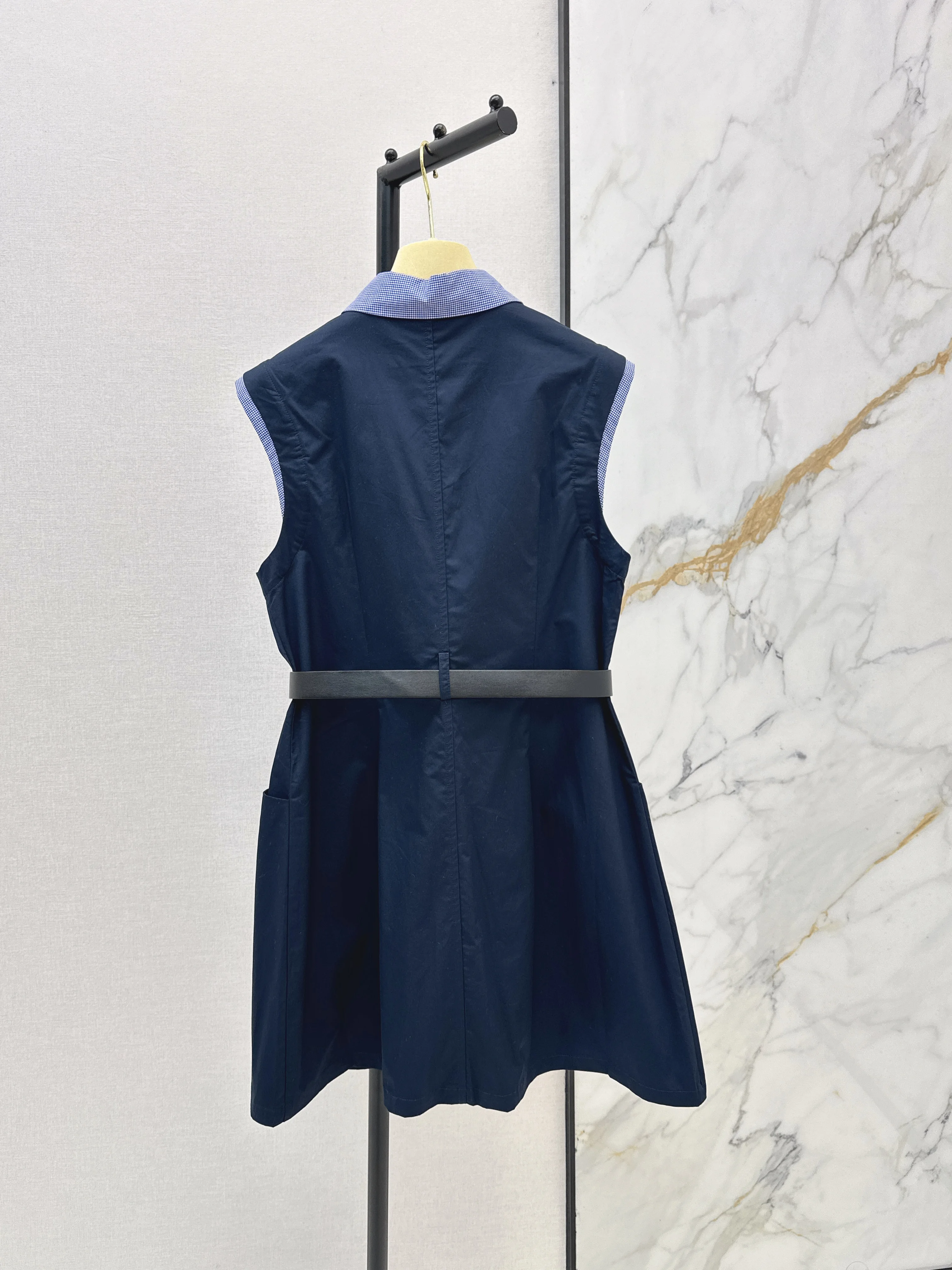 

2026 New Spring and Summer Daily Life Slimmed Solid Color Loose Lined Short-Sleeve Dress With Belt