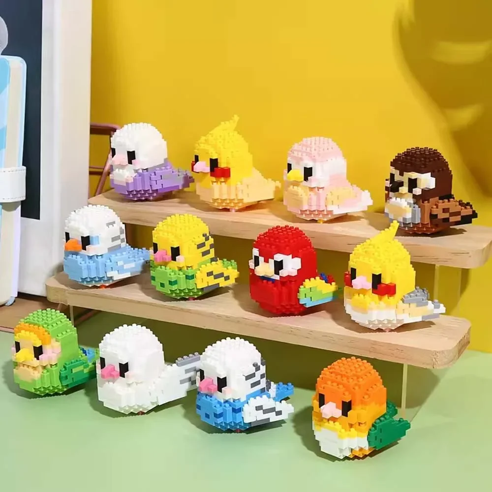 Moe Bird série blocs de construction jouets assemblage, ornements de table, jouets éducatifs pour enfants, adaptés aux garçons et aux filles noël