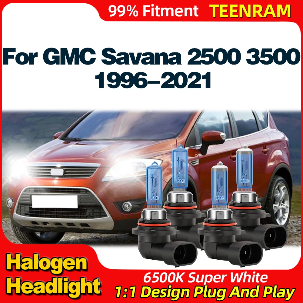 

Halogen Headlights Bulbs 200W Auto Lamps 12V 6500K Plug And Play For GMC Savana 2500 3500 1996-2016 2017 2018 2019 2020 2021