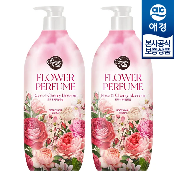 [Aekyung] shower mate flower parfum body shower pink 900g x 2 pieces