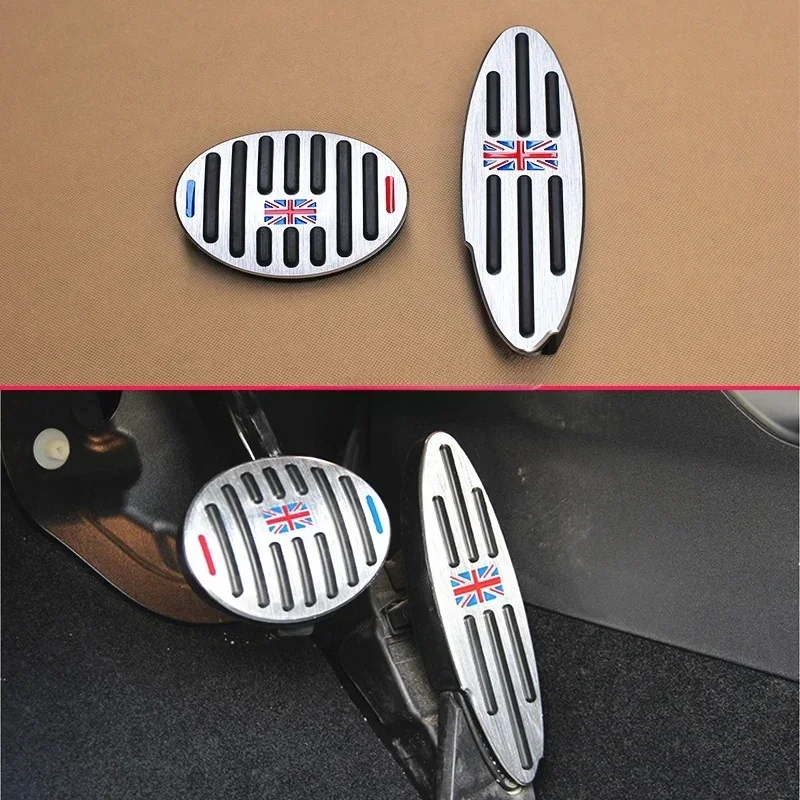 For Mini Cooper Clubman Countryman F54 F55 F56 F57 R56 R58 F60 R61 Aluminum Union Jack Gas Brake Pedal Cover