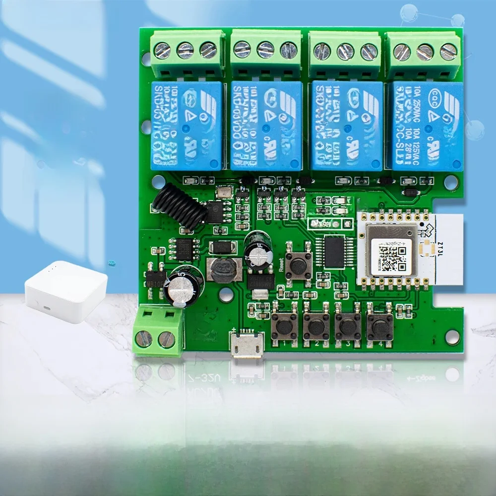 4CH Zigbee Smart Home Relais Modul 220V 110V 24V Schalter AC DC 7-32V 85-250V Arbeit Mit Alexa Google Assistent Smart Licht Schalter