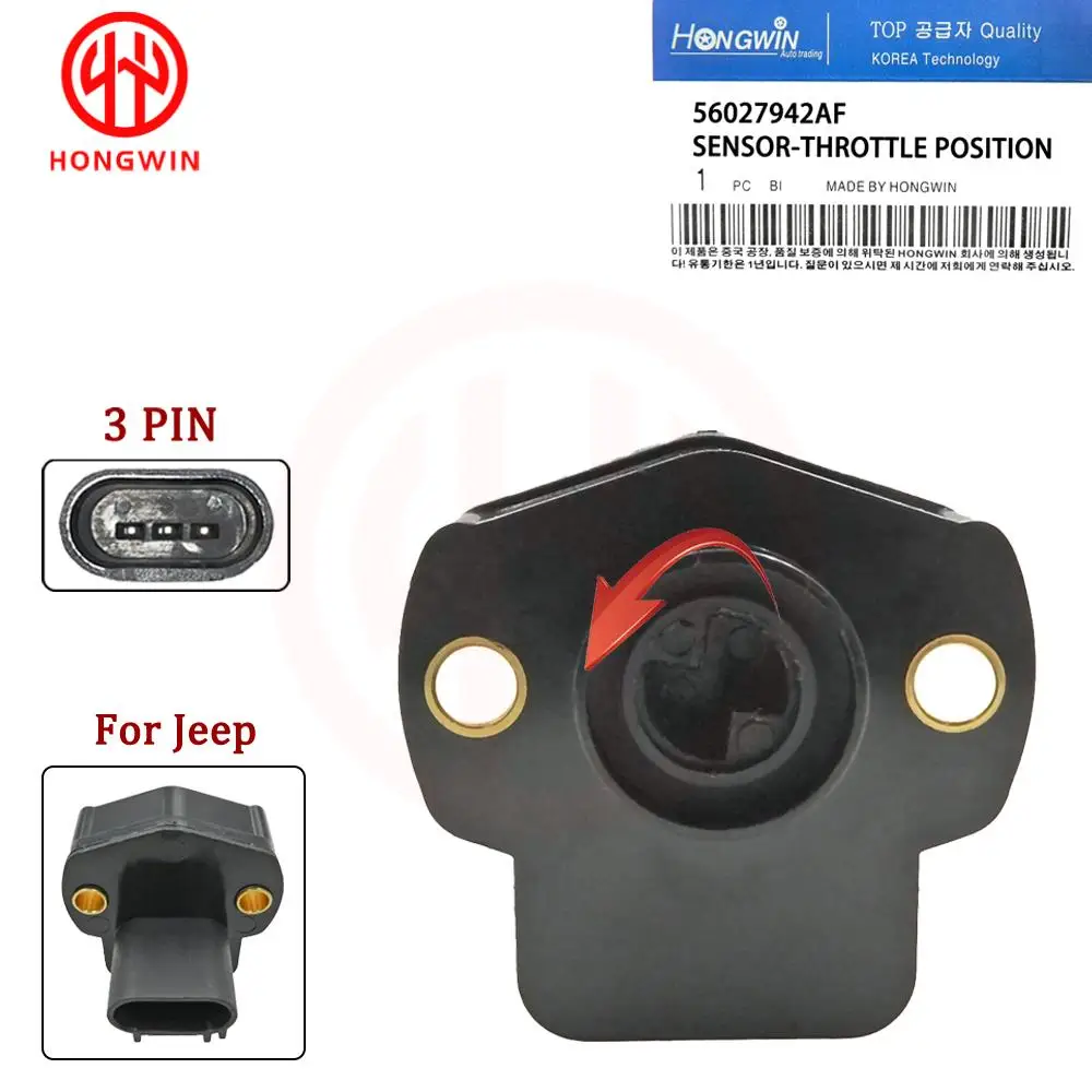 HONGWIN czujnik położenia przepustnicy TPS OEM 56027942AF / 5019411AD dla Jeep Grand Cherokee dowódca Wrangler 2.4 3.7 4.0 1996-2010