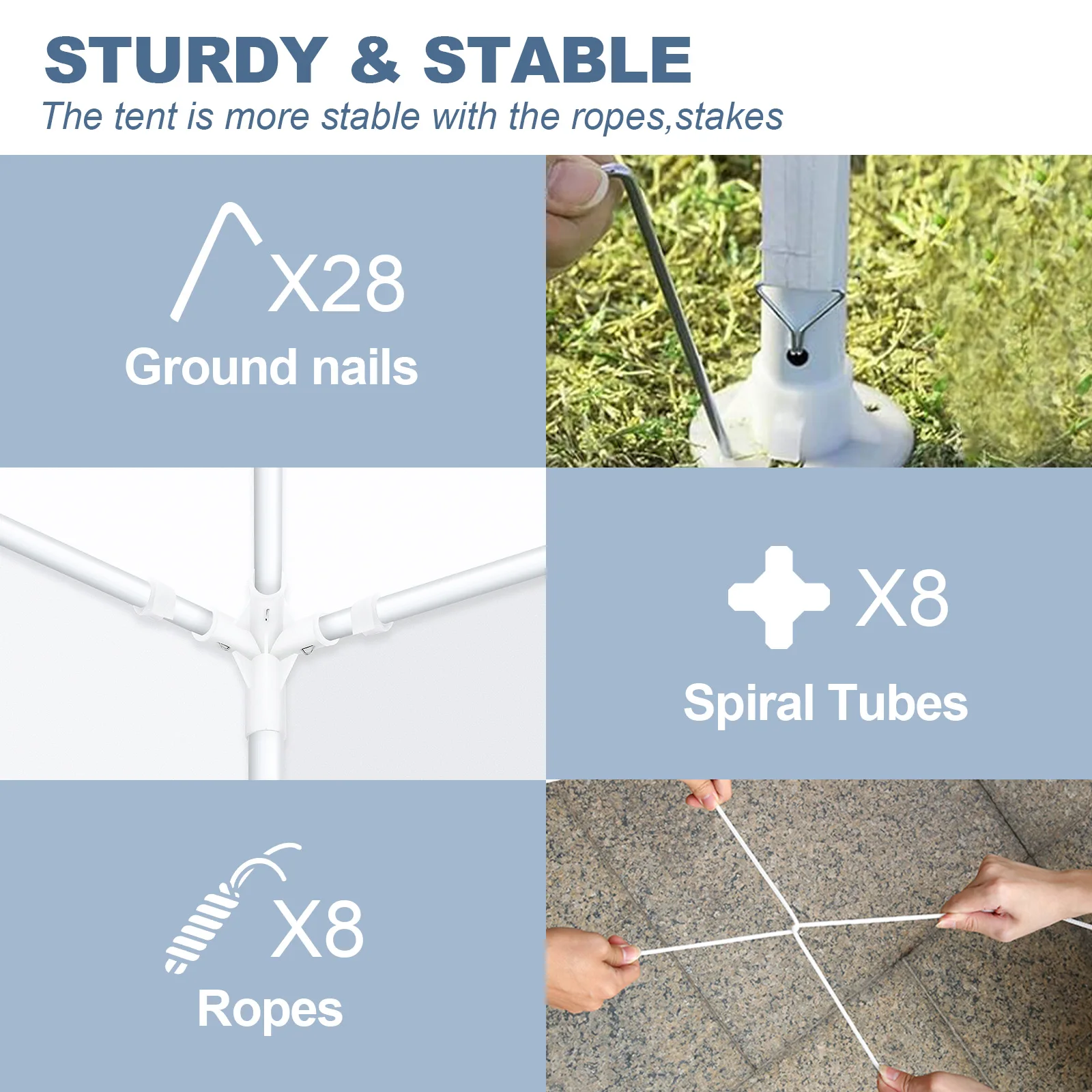 سلسلة خيمة مناسبات ممتازة بطول 10/20/30 قدم مع جدران معيارية، مظلة خارجية من الدرجة الاحترافية مع إطار معزز