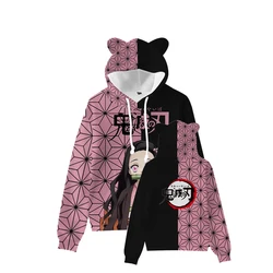 Harajuku Anime giapponese stampa 3D felpa con cappuccio autunno inverno donna Cute Cat Ears Pullover Samurai Blade Fashion Casual Street Jacket