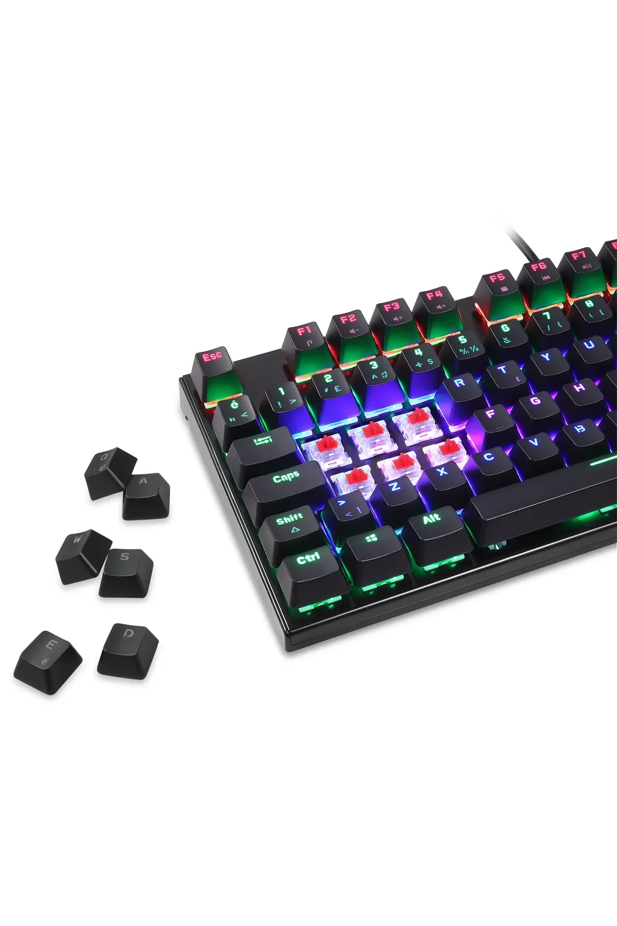 Gamepower Warlock Compact Red Switch Mechanical Gaming Keyboard Led Lighting Easy Access Aluminum Surface + Good Quality