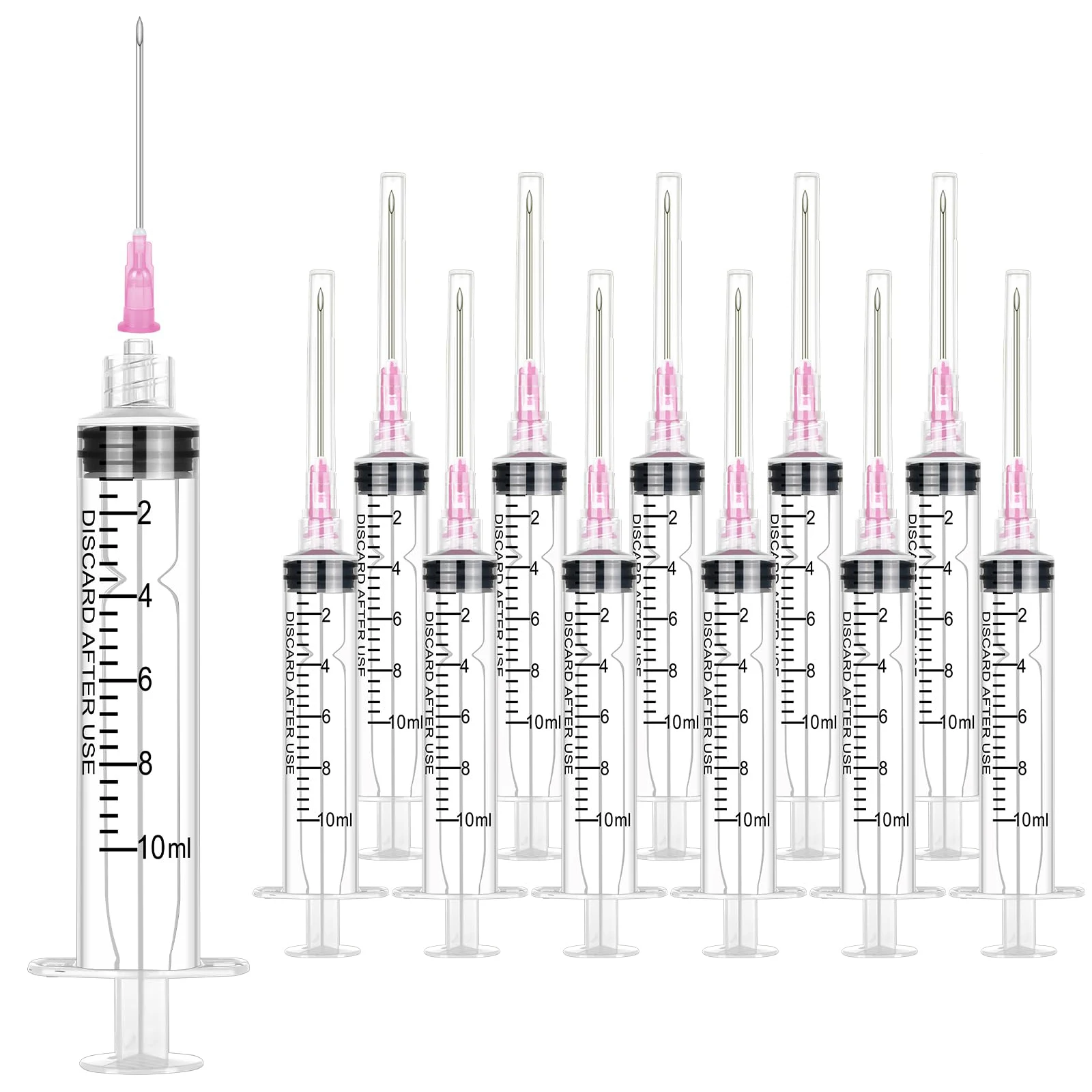 

100Pack Disposable 10ml/cc Lab Syringes with 18Ga 1 Inch Needle Luer Lock, Individually Sealed Packed