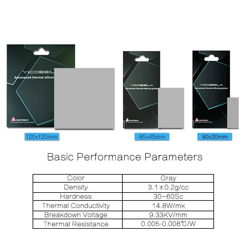 Bantalan termal 14.8W/mk silikon gemuk persisi panas untuk komputer PC Laptop GPU VGA kartu Video M2 CIP SSD pendingin Heatsink