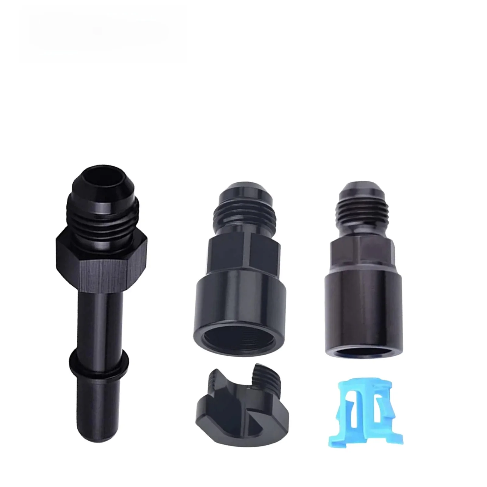 1szt Szybkozłączka 6AN AN6 męska do 3/8", 5/16" AN8 8AN Szybkozłączka męska Push On EFI Adapter paliwa Aluminium Czarny — zdjęcie 2