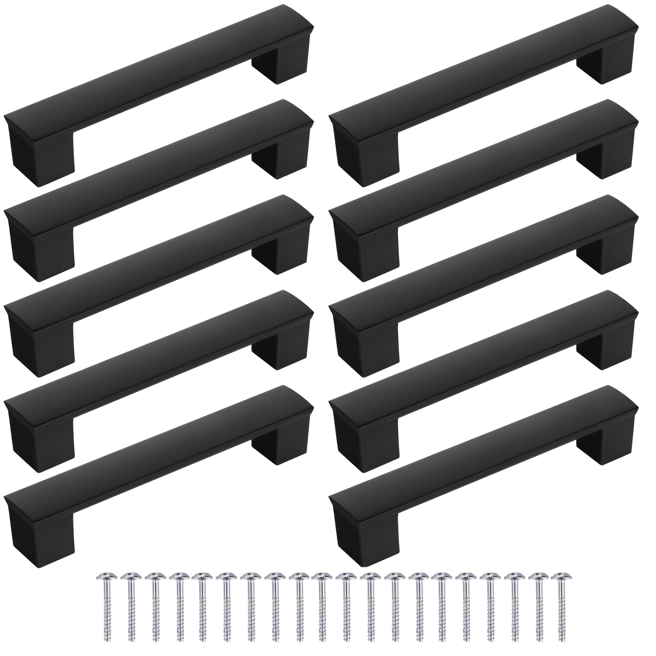10 Stück Möbelgriffe, schwarze Löcher, 128 mm/160 mm, moderne Löcher, Schrank- und Schubladengriffe