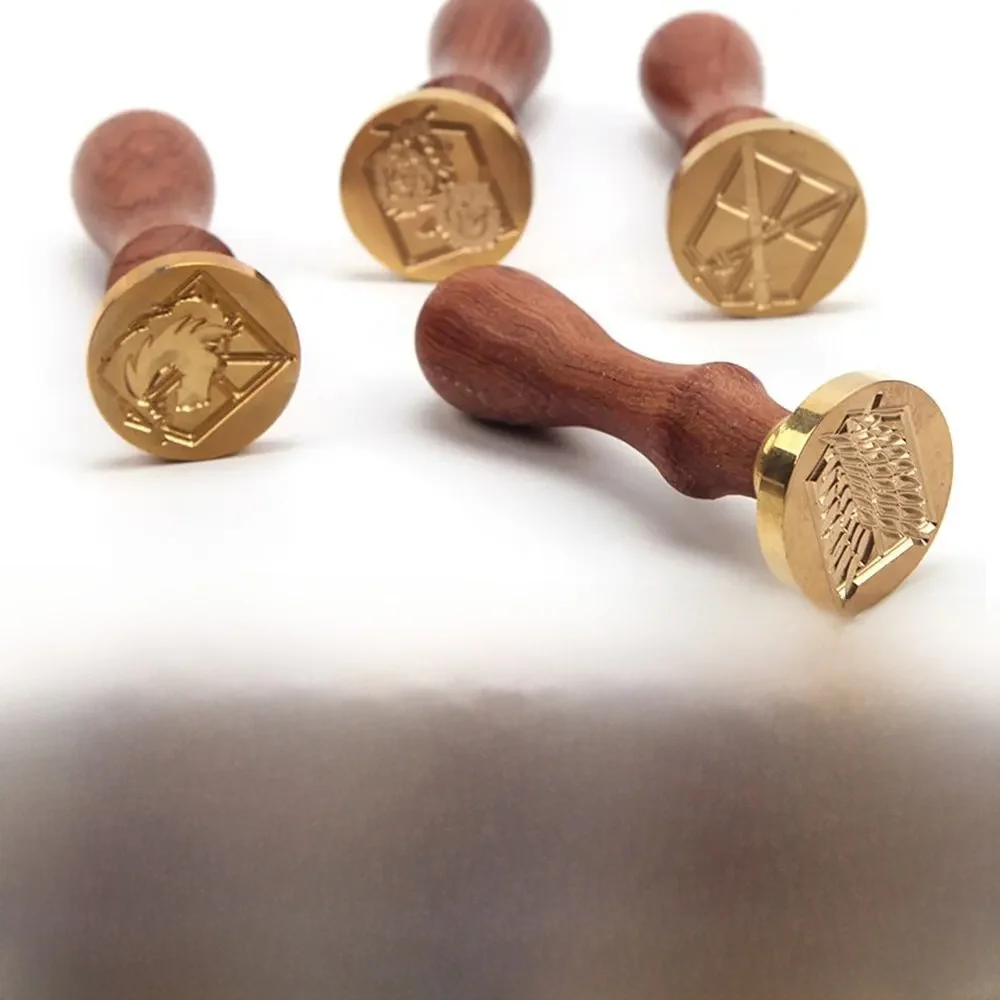 Tampon de cire avec manche en bois, accessoires portables, Mini outil de sceau de bricolage, couleur bois rétro, poignées juste, cadeaux décoratifs, 1 pièce