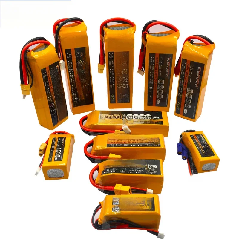 Tcbworth Rc Lipo Batterij 2S 3S 4S 6S 11.1V 14.8V 22.2V 1300 1500 1800 2200 3000 4200 5200 6000Mah Batterij XT60-T Dans Plug - afbeelding 2