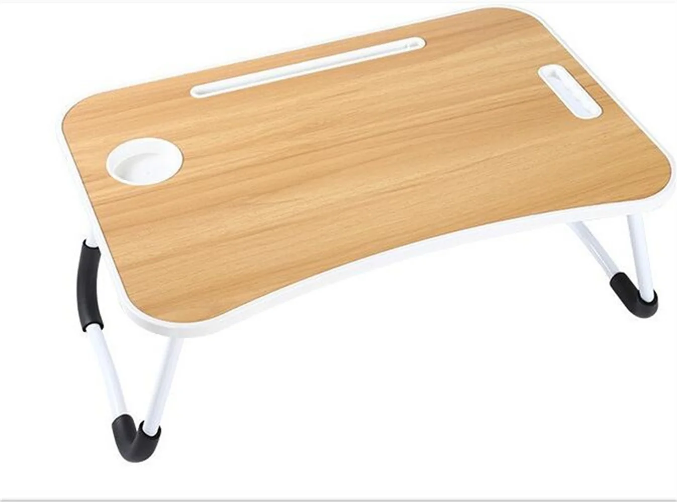 Mesa Laptop Plegable de Madera para Ordenador Portátil en Sofá o Cama. Bandeja Auxiliar Multiusos para Desayuno, Leer o Trabajar，Mesa de ordenador