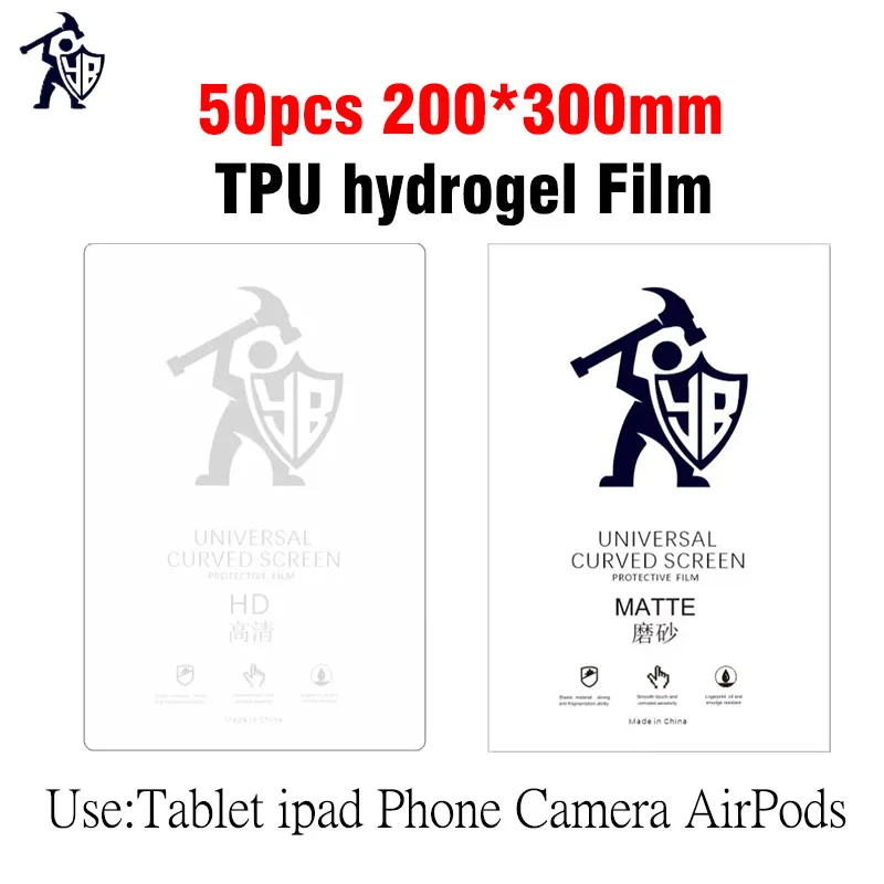 

50pcs A4 HD Hydrogel Film For ipad Tablet Mobile Phone Screen Protector Cutting Film Machine Matte Protector No Fingerprints TPU