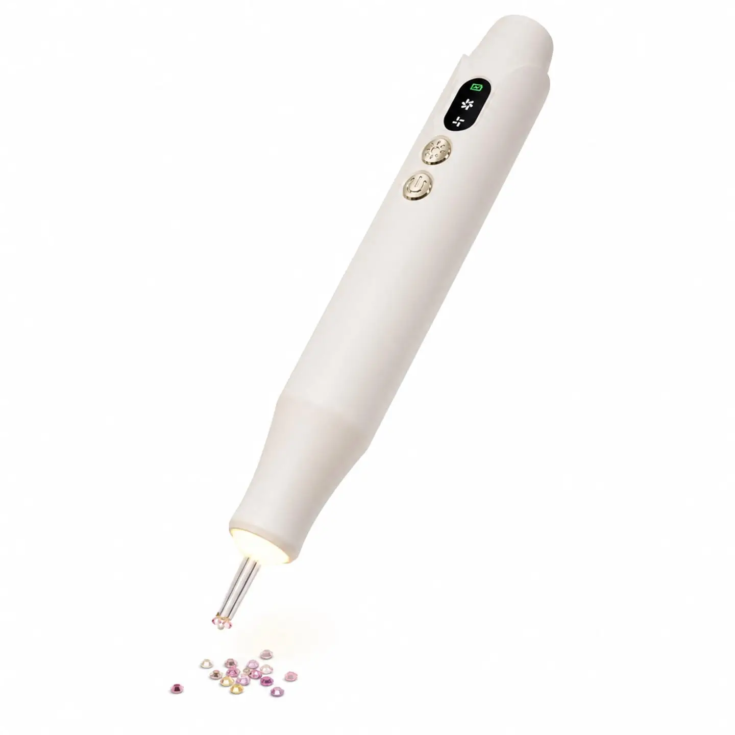 Elektrische pen voor het aanbrengen van diamantmotieven, met verlichting, draadloos en oplaadbaar, geruisloos, met sterke zuigkracht, digitaal display, 7 uur gebruiksduur.