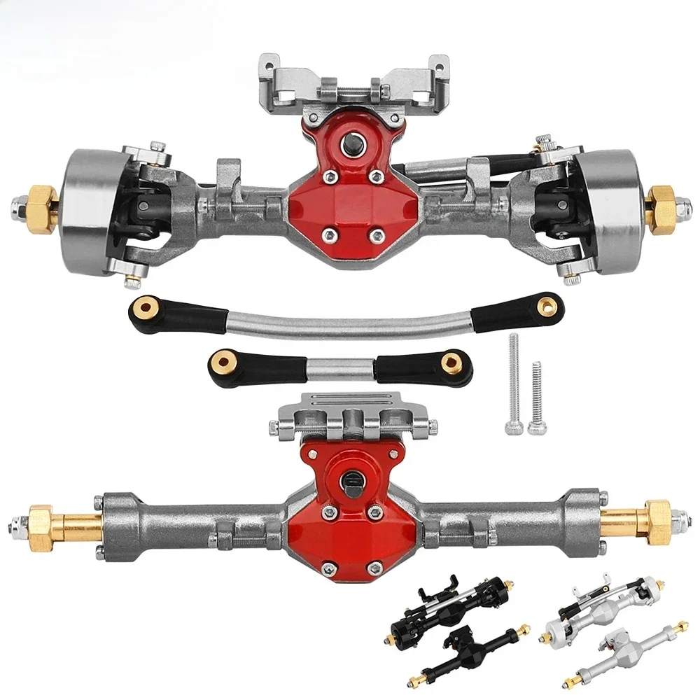Nowa ulepszona przednia tylna oś prosta ze stopu aluminium do 1/24 RC Axial SCX24 C10 90081 AXI00002 AX24 Ford Bronco AXI00005 Part — zdjęcie 2
