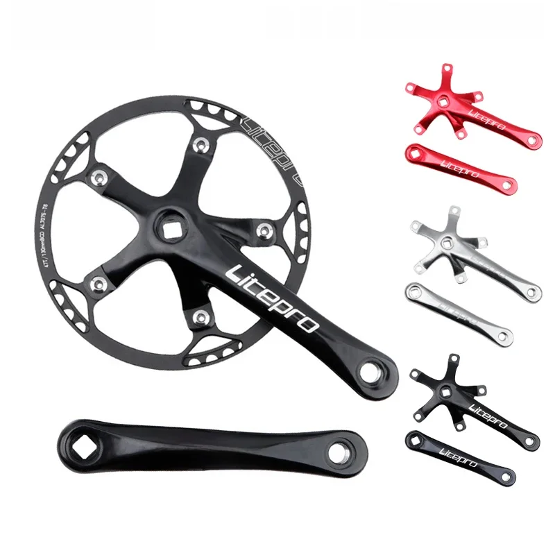AliExpress GOLDIX Litepro Folding Bicycle Crank BMX Square Hole Wide and Narrow Tooth 48/50/52/54/56/58T Single Disc Square Hole Crank Sprocket