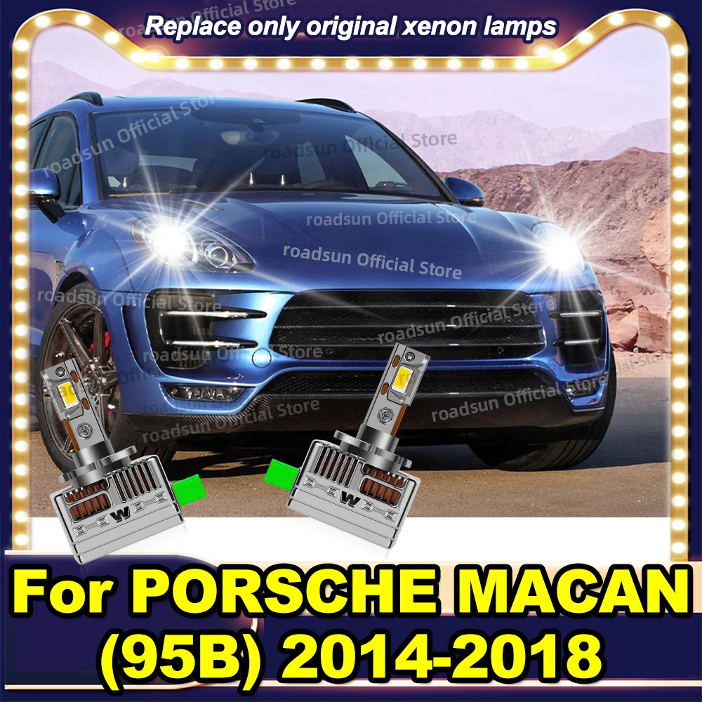 

2 шт. светодиодные фары HID Canbus, ксеноновая лампа, обновление 50000LM 6000k для PORSCHE MACAN 95B 2014 2015 2016 2017 2018