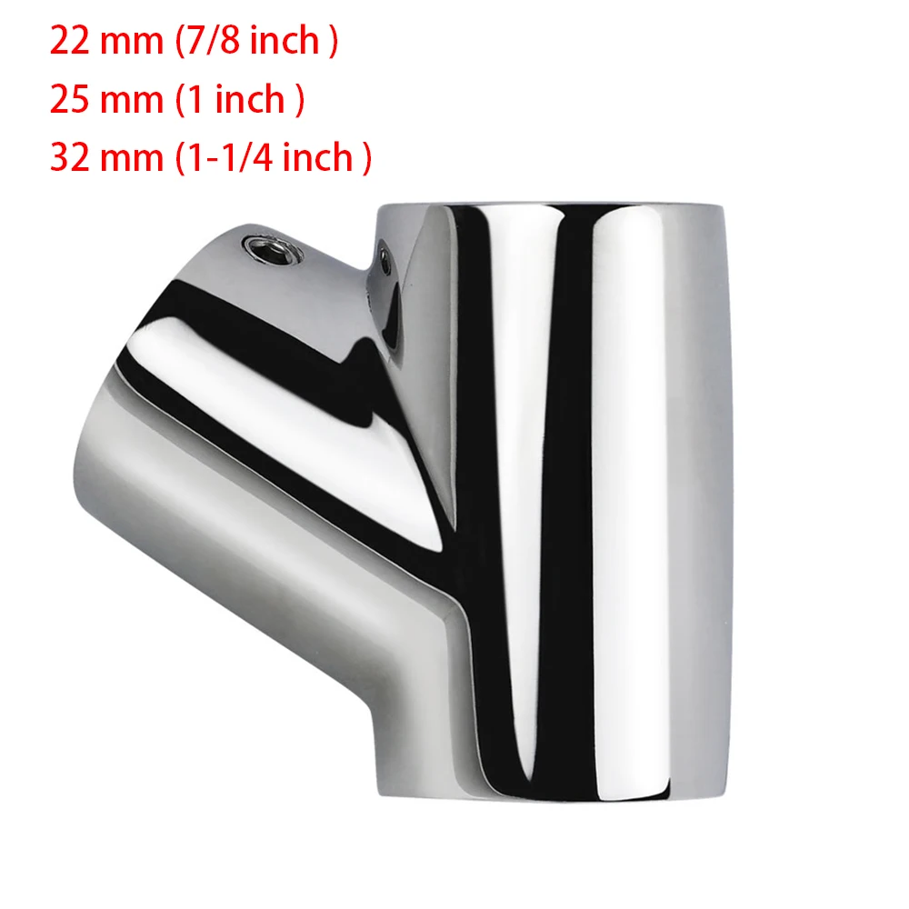 22mm/25mm/32mm Stainless Steel 316 Marine Boat Hand Rail 60 Degree Tee Fitting Yacht Dock Outdoor Awning Tube Pipe