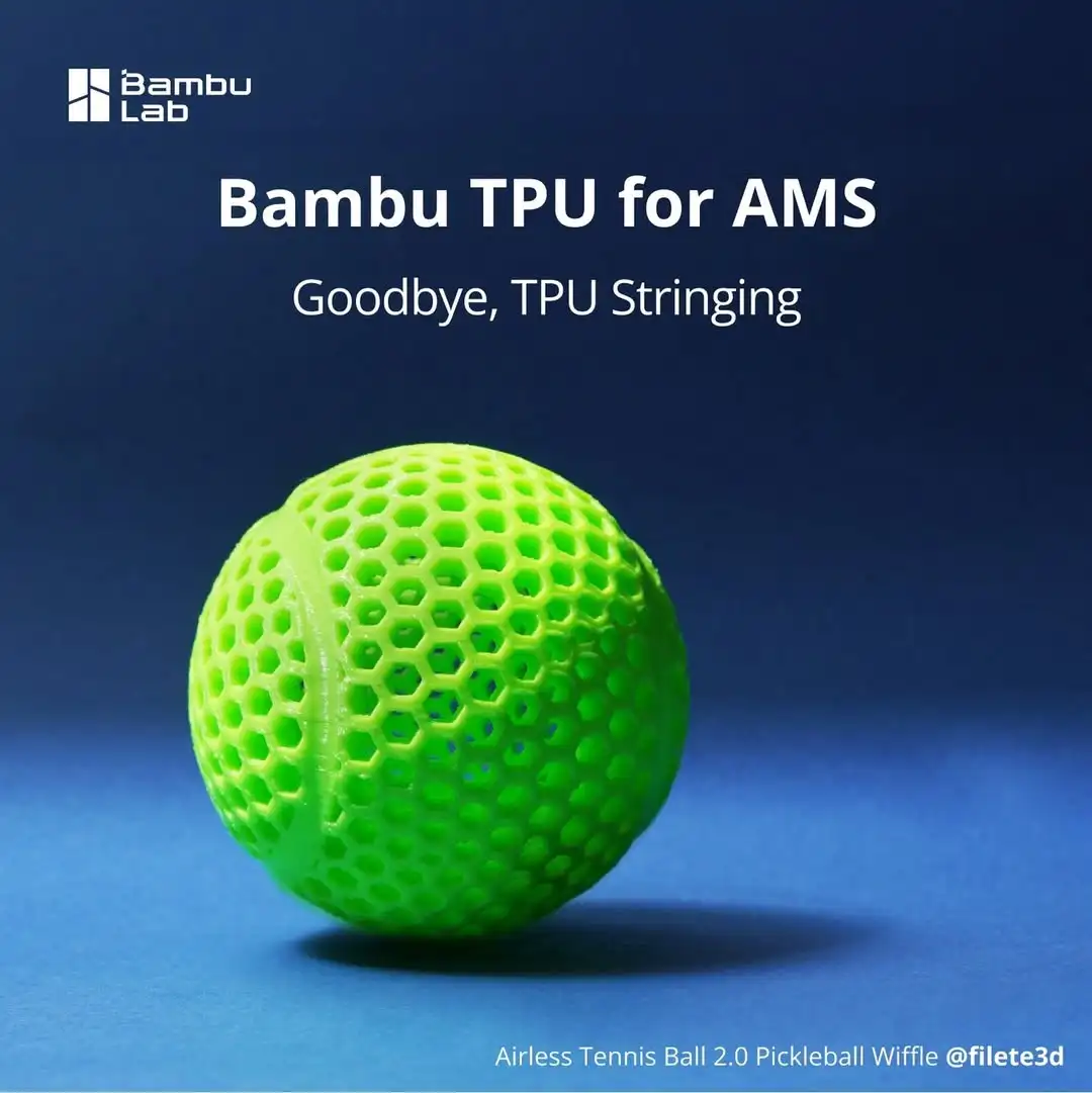 TPU for BambuLab AMS n AMS lite Compatible 1.75 mm 1KG with High Temperature Reusable Spool Bambu TPU Hardness of 68D