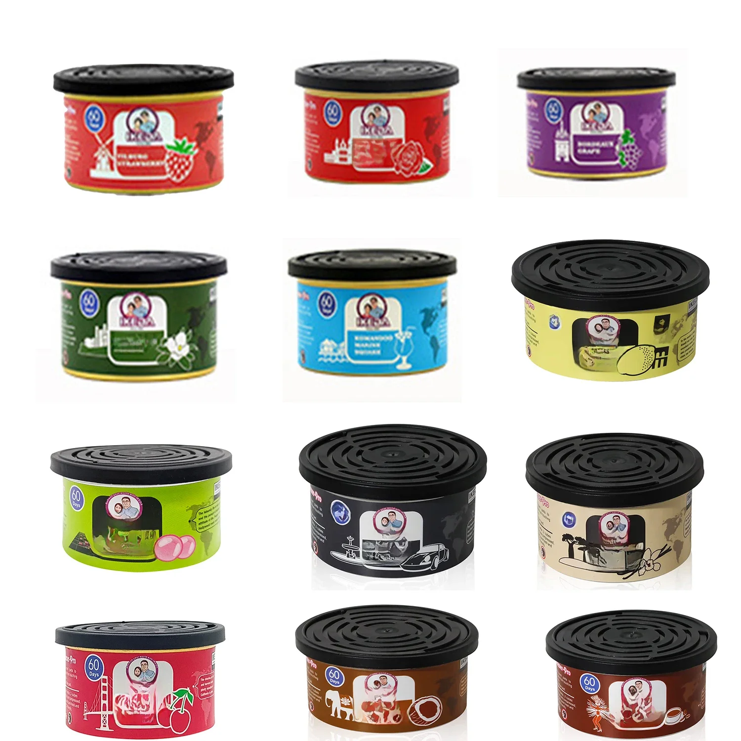 Désodorisant pour voiture : parfum cerise | Boîtes biologiques | Éliminateur d'odeurs essentiel | Longue durée | Parfum fort | Pour la voiture à domicile