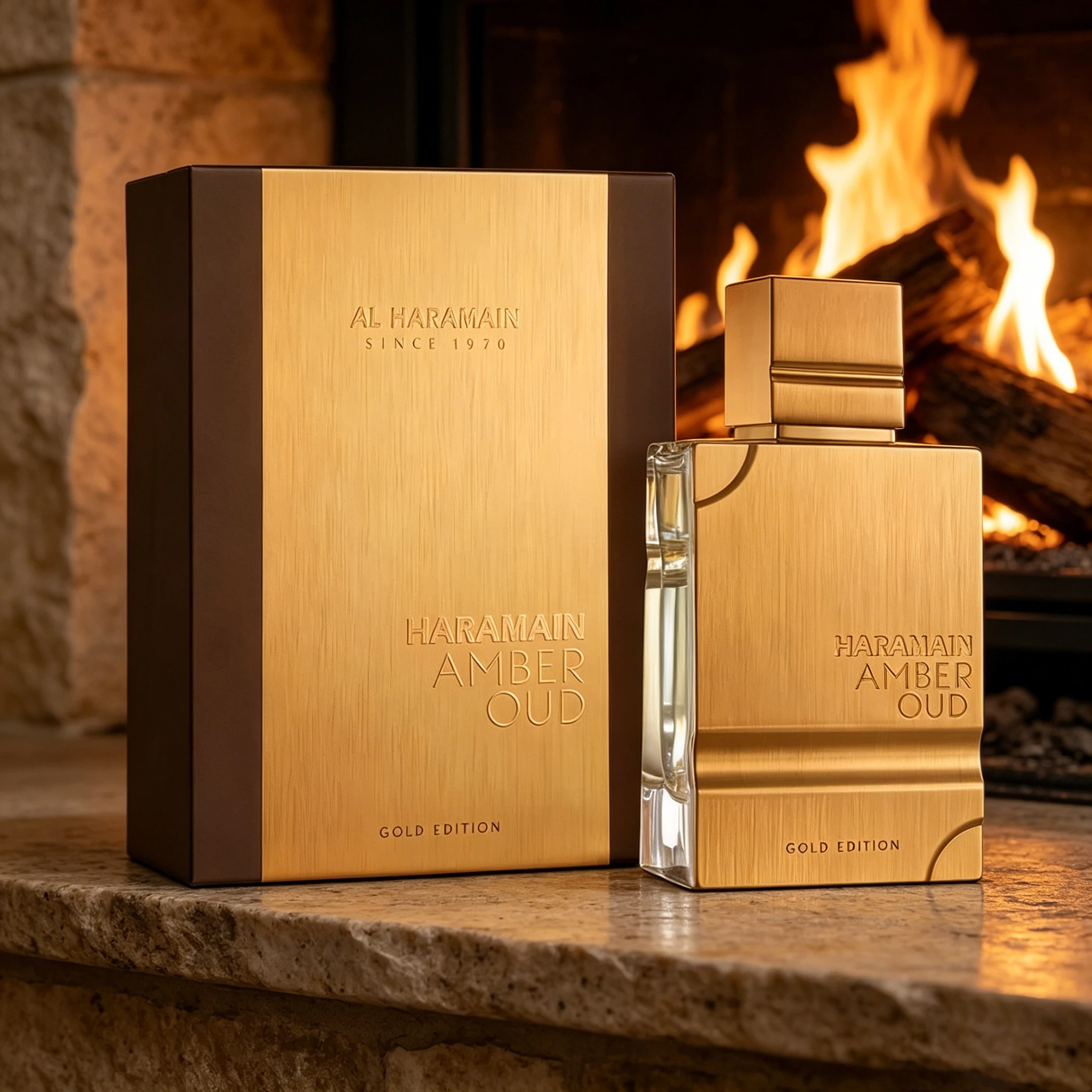 

Al Haramain Amber Oud Gold Edition, The gilded bottle body exudes a luxurious texture, with a rich blend of amber and agarwood, embodying the elegance and composure of mature men