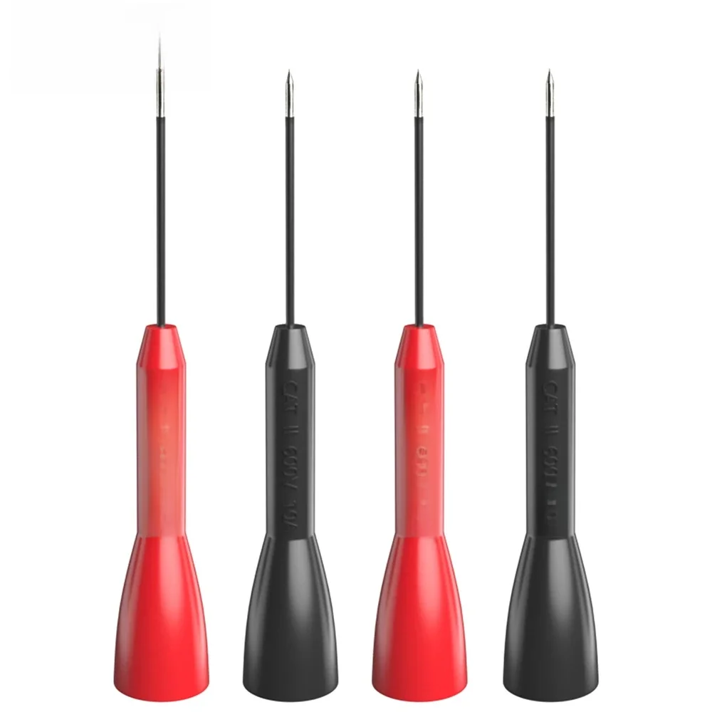 Cleqee P30038 4 szt. 1mm sonda testowa izolowana igła multimetru ze stali nierdzewnej Pin testowy do przewodów pomiarowych z wtyczką bananową 2mm — zdjęcie 2