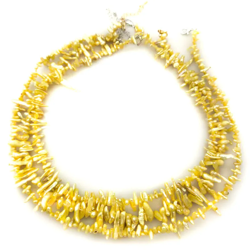 16 بوصة 6-12 ملم عصا خضراء جانبية محفورة لؤلؤ كيشي طبيعي فضفاض