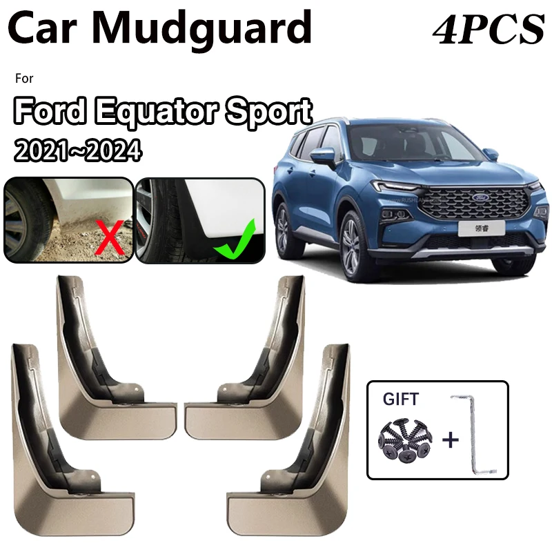 Car Wheel Fender For Ford Equator Sport 2023 Accessories 2021~2024 Baking Paint MudFlaps Front Mudguards Mud Guards Splash Flaps