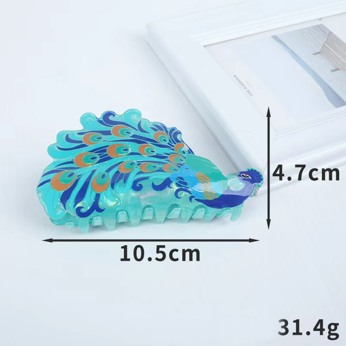 1pc High-grade Peacock Shape Hairpin Imitation Acetate Clip Cartoon Animal Shark Clip Hair Ornament Headdress