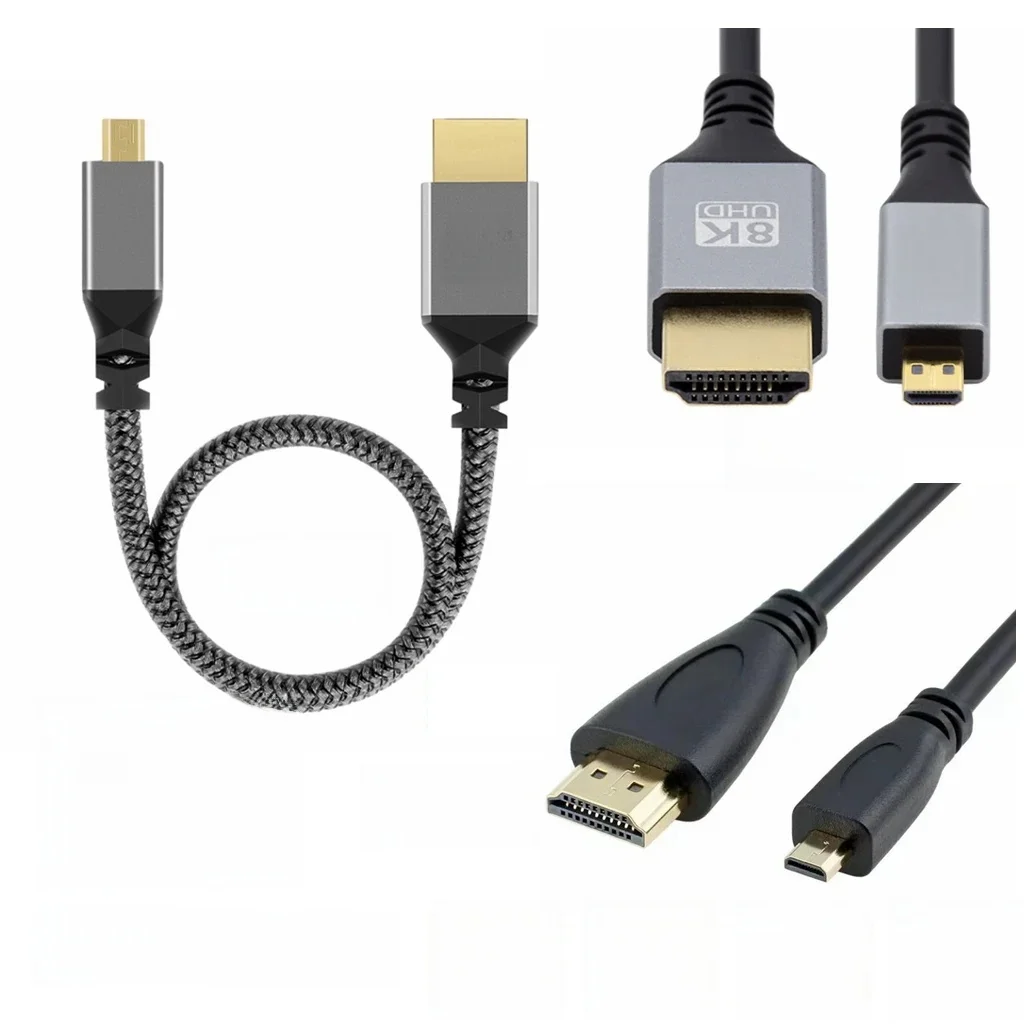 10m 5m 3m 1m 0.3m Kabel Micro HDMI do HDTV HDMI kompatybilny z 4K 8K do GoPro Raspberry Pi 4 Retroid Sony Camera pc TV Video — zdjęcie produktu 7
