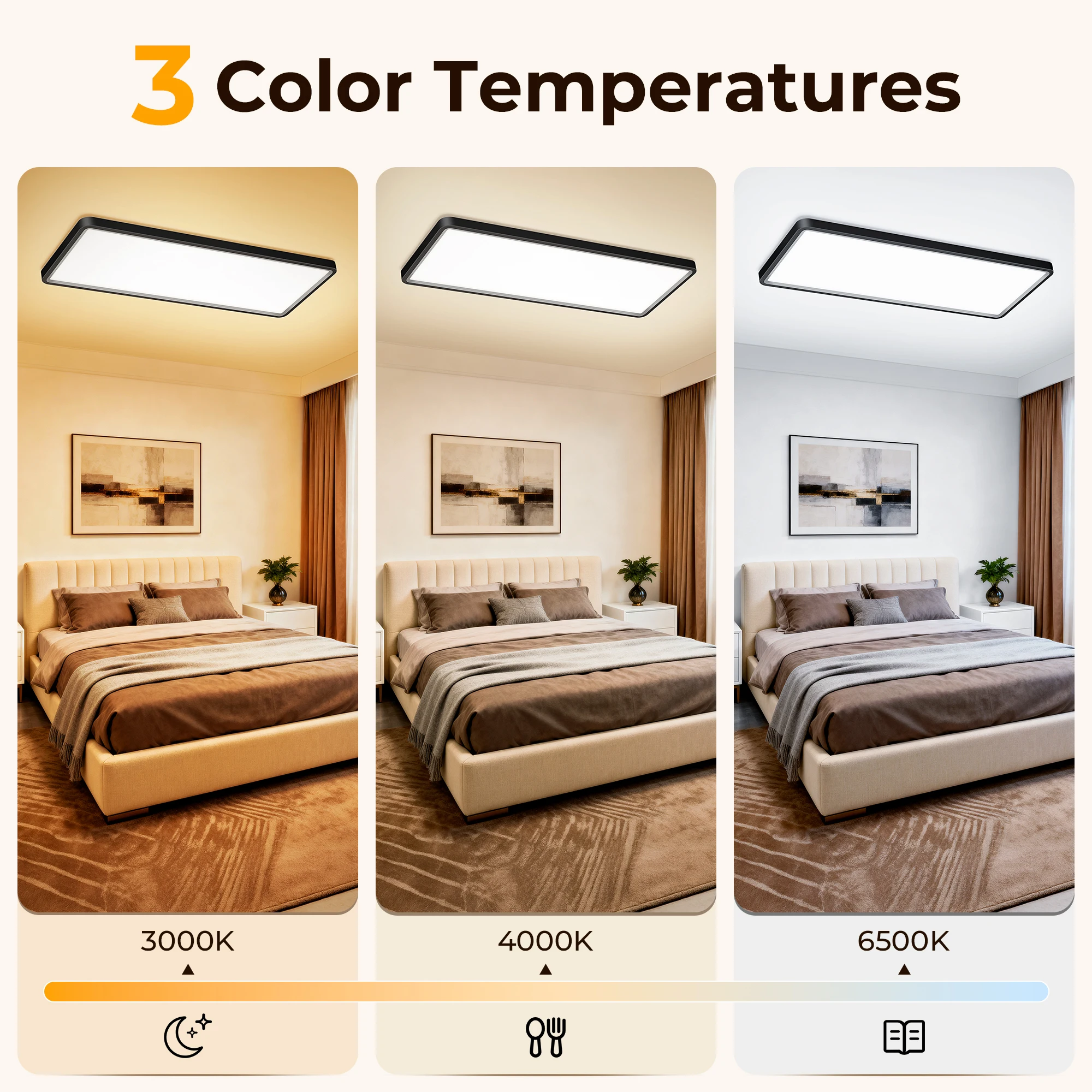39728-4dcae5.jpg Plafón LED de techo rectangular ultrafino de 23 pulgadas, 32W+8W, 3000 lm y 3 CCT
