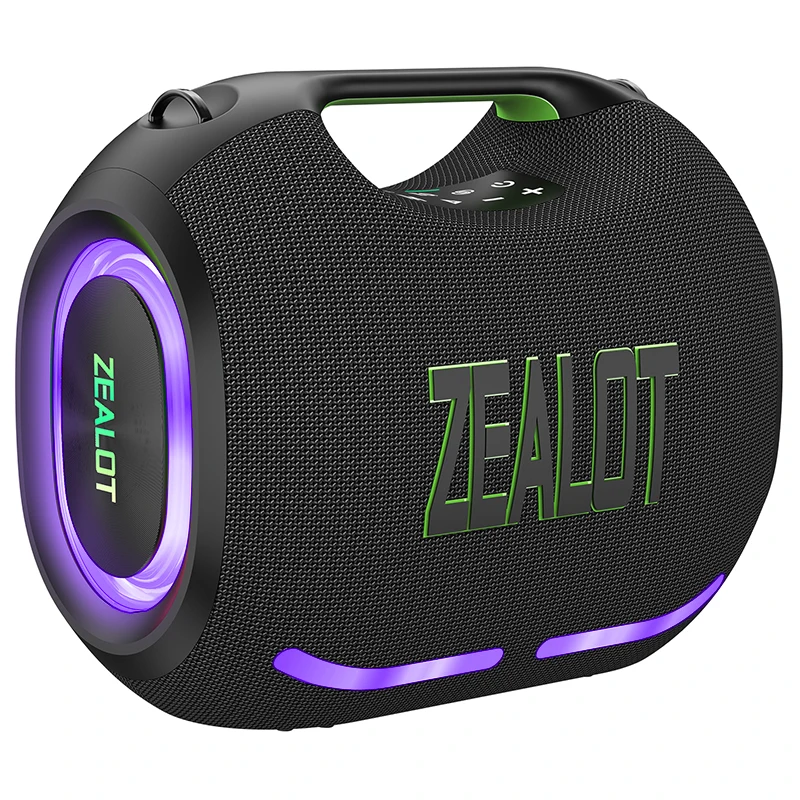 Caixa de Som Bluetooth Zealot ZE01 300W, 30000mAh, IPX6/IP67, RGB, Alto-falante Portátil para Uso Externo