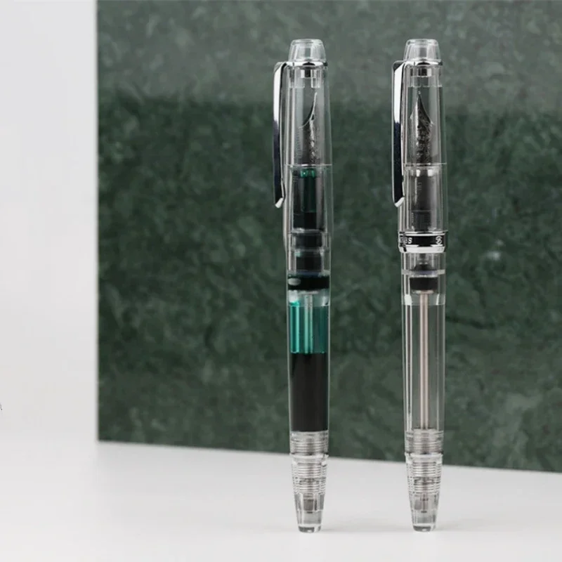 PENBBS 268 wypełnienie z żywicy próżniowej w pełni przezroczyste pióro wieczne irydowa EF/F/M stalówka do pisania prezent długopis artykuły biurowe artykuły papiernicze — zdjęcie produktu 7
