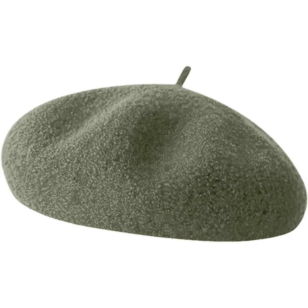 قبعات صوف للنساء - قبعات بيريه فرنسية كلاسيكية للنساء والأطفال، نمط فنان بلون موحد #1