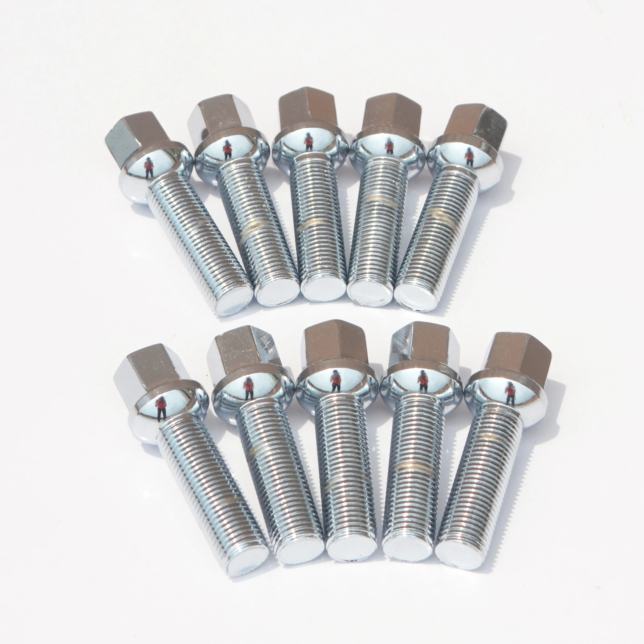 

10 Pieces High-Strength Wheel Bolts M12x1.5 M14x1.5 M14x1.25 15x1.25 Ball Seat 40-65mm Thread for Mercedes-Benz Audi VW Porsche