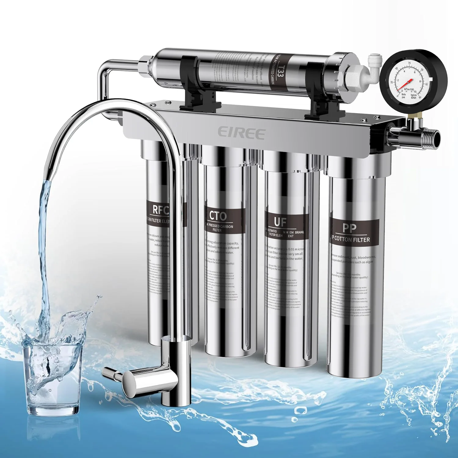 Water Filter Replacement Home Appliance 5 Stages UF 304 Stainless Steel Purifier Water Filter