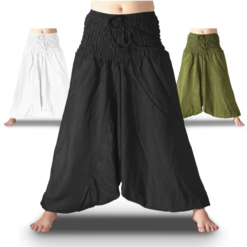 Afghan Trousers Fetch Harem Hippie Wide Pants Boho Yoga Pilates Street Wear Alternative Wear Rayon Groups Dance