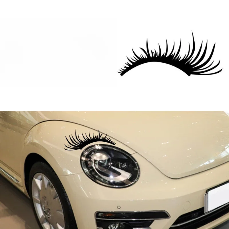 2szt Samochodowe rzęsy Naklejka na reflektor przeciwmgielny Naklejki na brwi Dla VW Dla Beetle Dla Fiat — zdjęcie 2