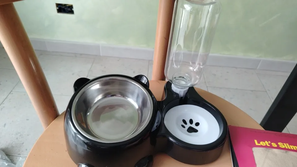 Customer review photo for Gravity Pet Feeder & Waterer Set