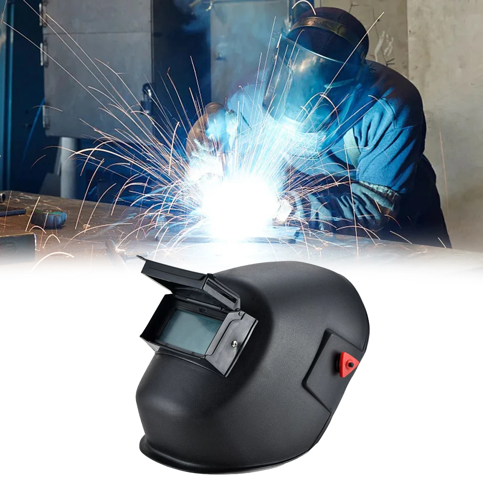 Protective Welding Mask Flip Type Lens Welder Mask Large Screen for Metal Production ARC Weld Repair Construction Maintenance