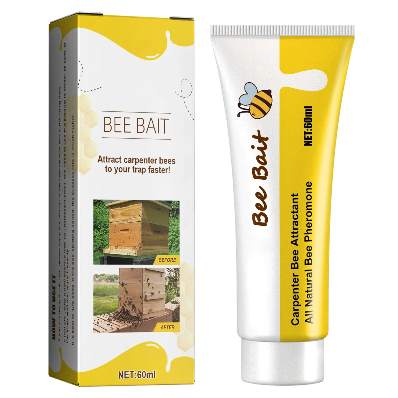 Bee Bait Bee Queen Pheromone Easy Catching Lure Bait Swarm Commander Honey Hive Attract Outdoor Beekeeping Bee Attractant Bait