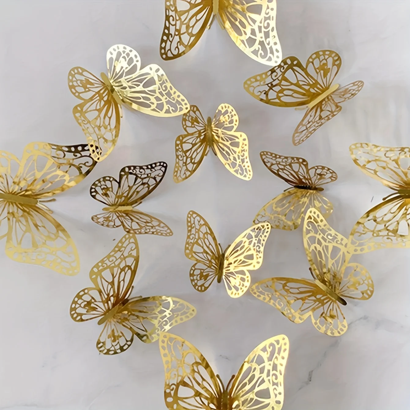 12 قطعة من ملصقات تزيين الفراشة ثلاثية الأبعاد ثلاثية الأبعاد، ملصقات فراشة واقعية، مناسبة لغرفة المعيشة المنزلية في ديسمبر