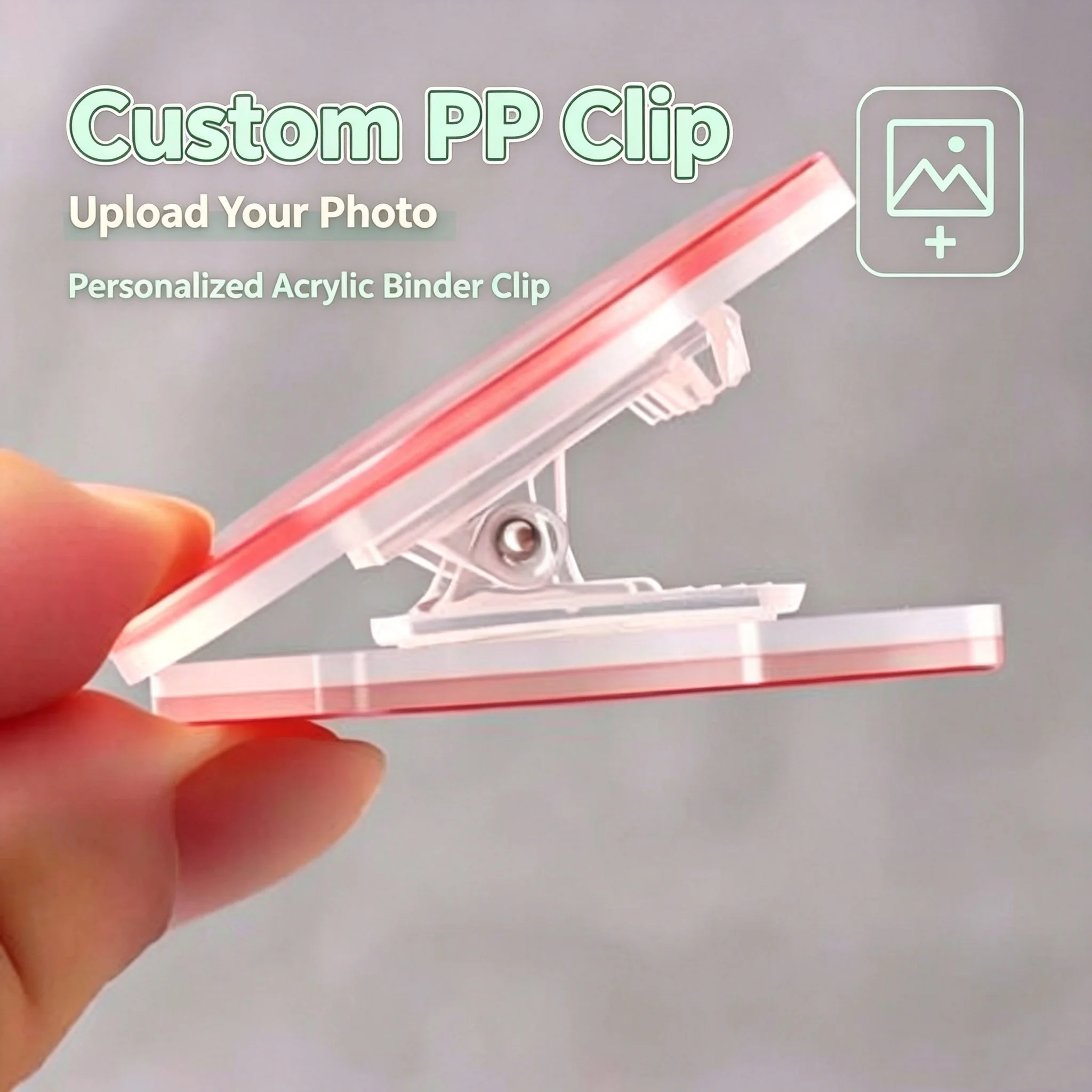 Kawaii Acrylic PP Clip Cartoon Flower Paper Clamp Double‑Sided Print Notebook Photo Memo Clips Student Stationery Gift
