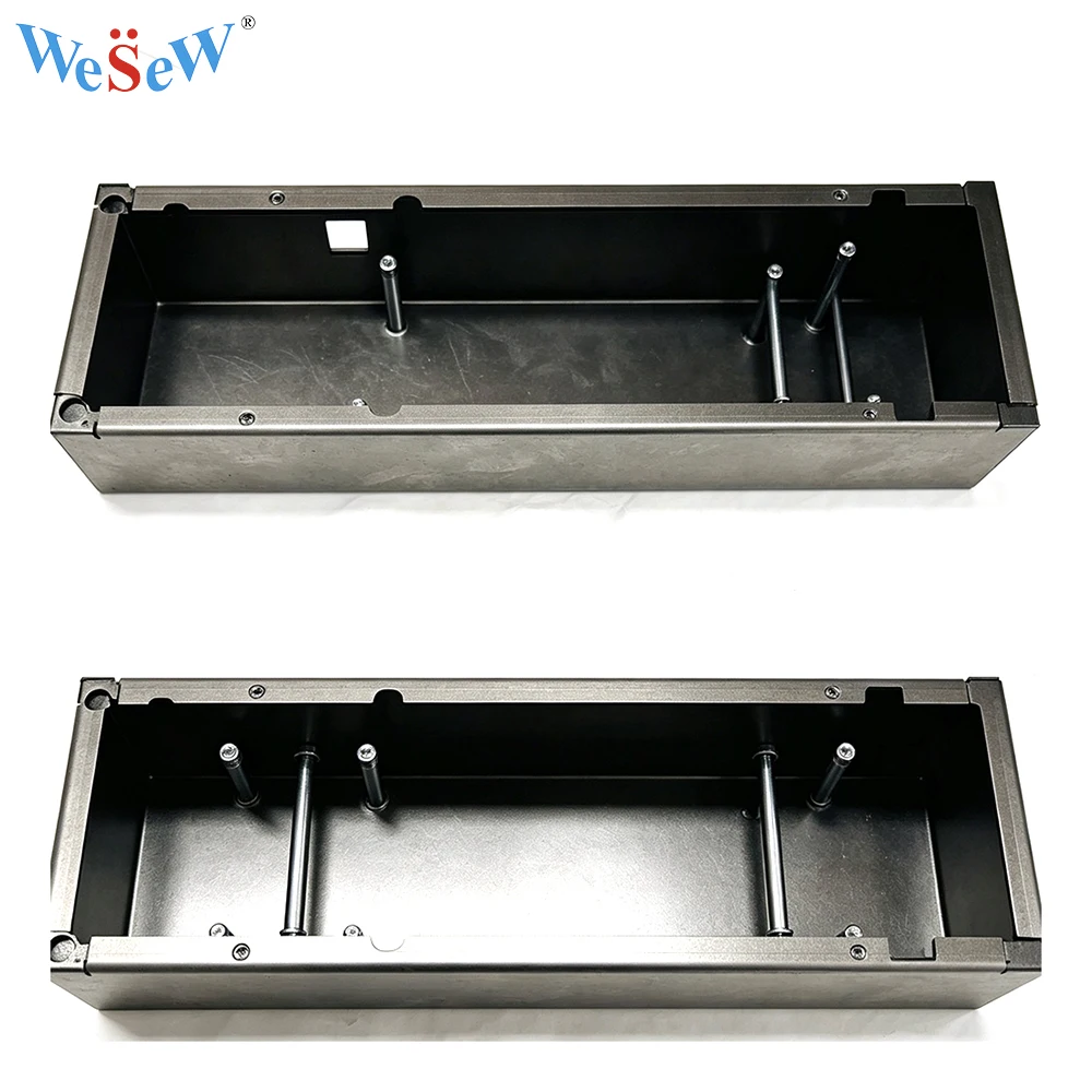 Custom Sheet Metal Fabrication Service Long Rectangular Metal Box Electronic Enclosure Housing Cutting & Bending  Steel Shell